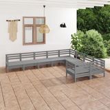 The Living Store Loungeset Pallets - Grijs - Massief grenenhout - 63.5 x 63.5 x 62.5 cm - Modulair