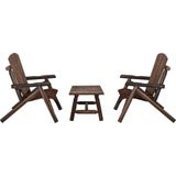 The Living Store Loungeset Adirondack - Houten Tuinmeubelen - 119x85x98cm - Massief Vurenhout