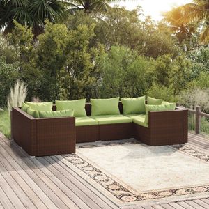 The Living Store Poly Rattan Hoekbank - Bruin - 70 x 70 x 60.5 cm - Modulair Design