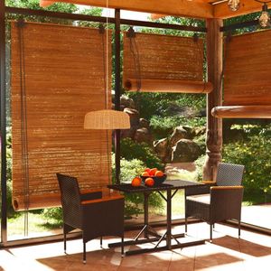 The Living Store Tuinset - PE-rattan - Staal - Acaciahout - Zwart - 110x53x72cm - 52x57x84cm