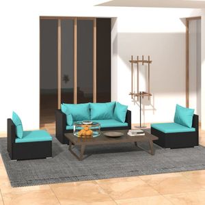 The Living Store Loungeset - - Tuinmeubelen - 70 x 70 x 60.5 cm - Stabiel en duurzaam