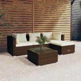 The Living Store Loungeset - Bruin - PE-rattan - Staal - Modulair