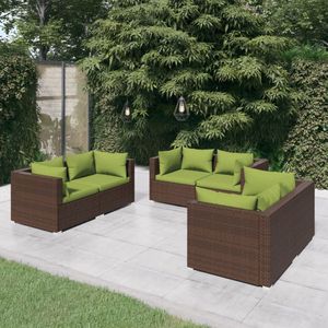 The Living Store Hoekbank Tuinmeubelset - 70 x 70 x 60.5 - Stevig frame - Waterdicht PE-rattan - Dik gevoerde kussens -