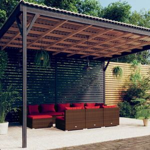 The Living Store Loungeset - Trendy - Tuinmeubelen - 70x70x60.5 cm - Bruin Rattan