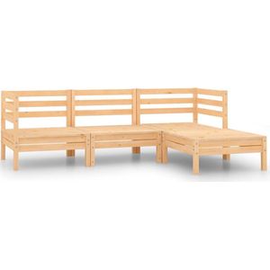 The Living Store Loungeset Pallets - 63.5 x 63.5 x 62.5 cm - Massief grenenhout