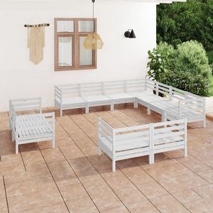 The Living Store tuinset Pallet - 63.5 x 63.5 x 62.5 cm - wit - massief grenenhout