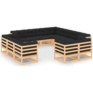 The Living Store Pallet Loungeset - Tuinmeubelen - 70x70x67 cm - Grenenhout