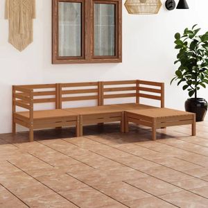 The Living Store Tuinset Pallet Grenenhout 63.5x63.5x62.5cm - Honingbruin