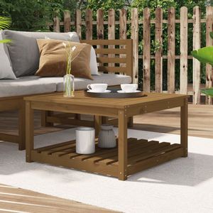 The Living Store Houten Tuintafel - 82.5 x 82.5 x 45 cm - Massief Grenenhout