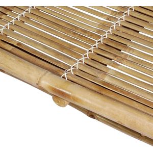 The Living Store Ligbed Bamboe - voor 2 personen - 200 x 130 x (24-87) cm - verstelbare rugleuning