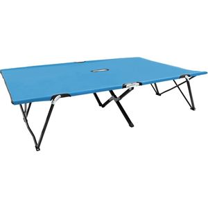 The Living Store Inklapbaar Zonnebed - 194 x 124 x 44 cm - 240 kg draagcapaciteit - Blauw