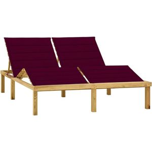 The Living Store Loungebed Tuin - 200 x 138 cm - verstelbare rugleuning - inclusief kussens