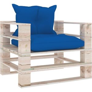 The Living Store Pallet Armstoel - Tuinmeubel - 80 x 67.5 x 62 cm - Grenenhout