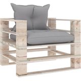 The Living Store Tuinfauteuil Pallet - 80x67.5x62 cm - Grijs - Geïmpregneerd grenenhout - Weerbestendig