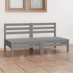 The Living Store 2-Sitzer-Gartensofa Grau Kiefer Massivholz - Gartenmöbel - Holzsofa - Gartensofa - Outdoor Möbel - Lounge Set