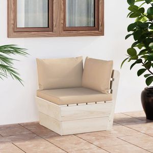 The Living Store Garten-Paletten-Ecksofa mit Kissen Imprägniertes Fichtenholz - Gartensorgausstattung - Outdoor Möbel - Gartenecke - Lounge Set