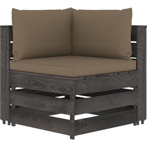 The Living Store Hoekbank Grenenhout - 69x70x66 cm - Taupe