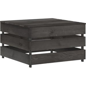 The Living Store Hocker Tuintafel - Massief grenenhout - 60 x 62 x 37 cm - Grijs