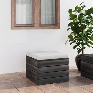 Garten-Paletten-Hocker mit Sitzkissen Kiefernholz - Gartenzubehör - Gartenstuhl - Outdoor Möbel - Balkonmöbeln - Lounge Set - The Living Store