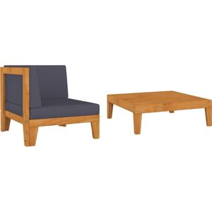 The Living Store 2-tlg. Garten-Lounge-Set mit Auflagen Massivholz Akazie - Gartensessel - Loungemöbel - Gartenmöbel - Outdoor Möbel - Holzsessel