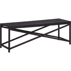 Devenirriche - The Living Store Gartenbank 120 cm Poly Rattan Schwarz - Gartenzubehör - Gartenbank - Outdoor Möbel - Sitzgelegenheit - Gartenlounge