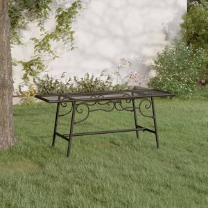 The Living Store Boombank 110 cm staal zwart - Metalen Boombank - Tuinbank - Buitentijdbanken - Terrasbank - Boombank