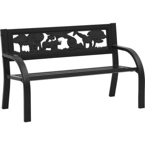 The Living Store Kindertuinbank 86 cm staal - Kinderstoel - Tuinset - Buitenspeelgoed - Speelplaats - Houten Stoel