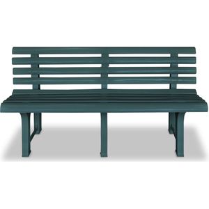 vidaXL Groene Tuinbank - Tuinbank - Tuinbank 145,5 cm kunststof groen - Kunststof Tuinbank - Buitendecoratie - Lounge Set