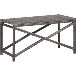 The Living Store Gartenbank 80 cm Poly Rattan Grau - Gartenzubehör - Gartenbank - Outdoor Möbel - Sitzgelegenheit - Balkonmöbeln