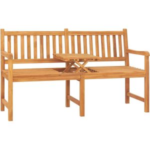 The Living Store Tuinbank met tafel 3-zits 150 cm massief teakhout - Tuinbank - Teak Hout - Tuinset - Buitendecor - Lounge Set