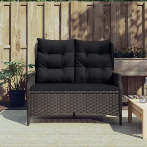 The Living Store Tuinbank - Grijs - 2-zits - Poly Rattan - 112x84x100cm