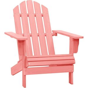 The Living Store Adirondack stoel - Massief vurenhout - 69.5x86.5x89.5 cm - Roze