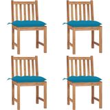 The Living Store Buitenstoelenset - Teakhout - 50x53x90 cm - Lichtblauw