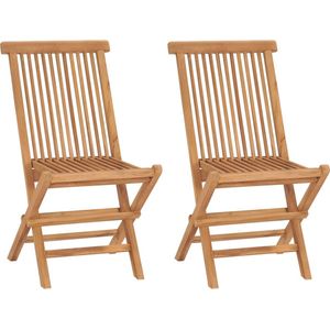 The Living Store Teakhouten Tuinstoelenset - Set van 2 - 46 x 62 x 90 cm - Duurzaam Hardhout Tuinstoelen Set - Teak Hout - Tuinset - Buitenmeubilair - Garden Chairs - Outdoor Furniture