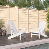 The Living Store Adirondack Tuinstoel - HDPE - Wit - 73 x 83 x 92 cm - Comfortabel zitcomfort