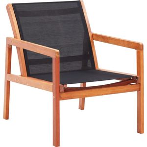 The Living Store Loungestoel Tuin - 60 x 83.5 x 77.5 cm - Zwart