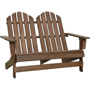 The Living Store Adirondack tuinstoel - 119.5 x 85.5 x 89.5 cm - Bruin - Massief vurenhout