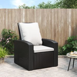 The Living Store Verstelbare Tuinstoel - Zwart - PE-rattan/staal - 74x80.5x93 cm - Comfortabele zitervaring