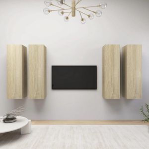 The Living Store Wandkast - TV-meubel - Sonoma eiken - 30.5 x 30 x 110 cm - Spaanplaat