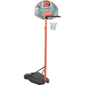 The Living Store Basketbalring Inclusief IJzeren Ring - 3-Kleurig Net - Pomp en Bal - Verstelbare Hoogte - PE en IJzer - 180-230 cm - 66x46 cm - 29 cm - 47x66 cm - 18 cm