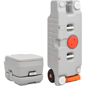 The Living Store campingtoilet - grijs - 41.5 x 36.5 x 30 cm - 10L afvaltank - T-spoeling