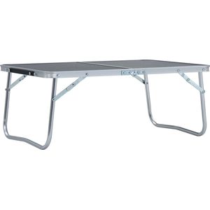 The Living Store Inklapbare campingtafel - grijs - 60 x 40 x 26 cm - lichtgewicht aluminium en MDF