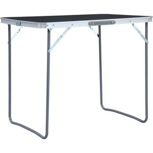 The Living Store Campingtafel inklapbaar met metalen frame 80x60 cm grijs - Campingstoelaccessoire