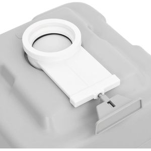 The Living Store Draagbaar toilet - Compact campingtoilet - 41.5 x 36.5 x 42 cm - HDPE - T-type spoeling - Ontluchtingsventiel - Vergrendelingen - Grijs en wit