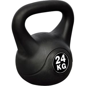 The Living Store Kettlebell 24 kg - Cardio- en krachttraining - Zware kogelvormige gewicht - Soldaten - wielrenners - politie - brandweer - Spieren - conditie - flexibiliteit - Vet verbranden - Kunststof mantel