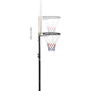 The Living Store Basketbalstandaard verstelbaar - polyetheen - stalen basketbalrand - verstelbare hoogte - gemakkelijk verplaatsbaar - stabiele basis - breed toepasbaar - montagehandleiding- The Living Store