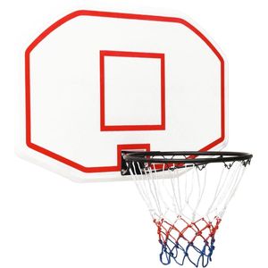 The Living Store Wandgemonteerde Basketbalring - Polyethyleen - Duurzaam - Stalen ring - Nylon net - Binnen en buiten