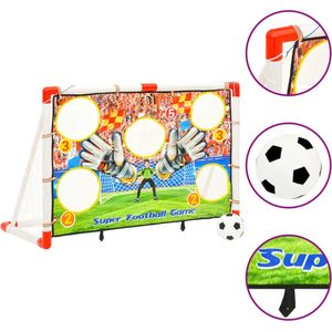 The Living Store Voetbaldoelenset met doelmuur 120x51x77,5 cm - Kinderen Voetbaldoelen - Voetbalspelset - Kinderfootbal - Voetbaltraining - Buitenspelen