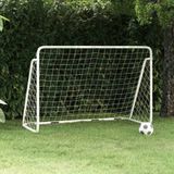 The Living Store Voetbalgoal - naam - Doel voor volwassenen en kinderen - 180 x 90 x 120 cm - Water- en weerbestendig - Inclusief J-haringen - Gepoedercoat stalen frame - Polyester net