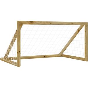 The Living Store Houten Goal - Groen Geïmpregneerd Grenenhouten Frame - PE Net - 160x100x80cm